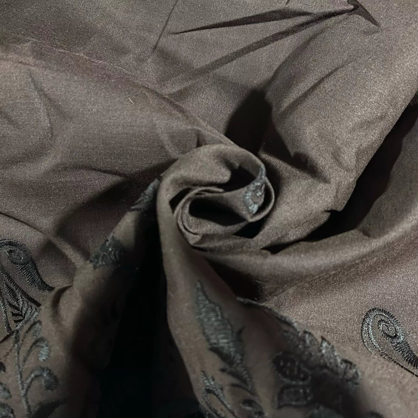 Cotton Floral Embroidery Fabric | Broderie Anglaise Lace 44" (112cm) Wide Dressmaking & Craft Material – Sold by the Metre  Brown