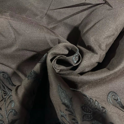 Cotton Floral Embroidery Fabric | Broderie Anglaise Lace 44" (112cm) Wide Dressmaking & Craft Material – Sold by the Metre  Brown