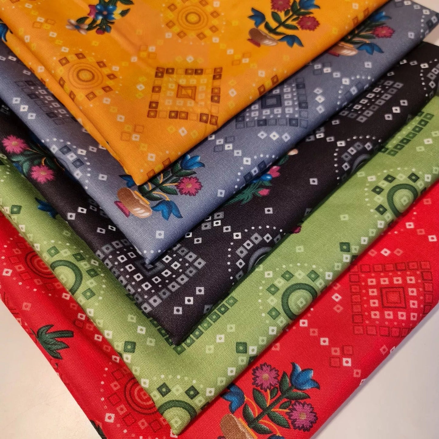 Cotton Viscose Rajasthani Ethnic Print Fabric | Suzani, Rangoli & Boho Banjara Designs – 44" (112cm) Wide Soft Dressmaking & Craft Material – Sold by the Metre