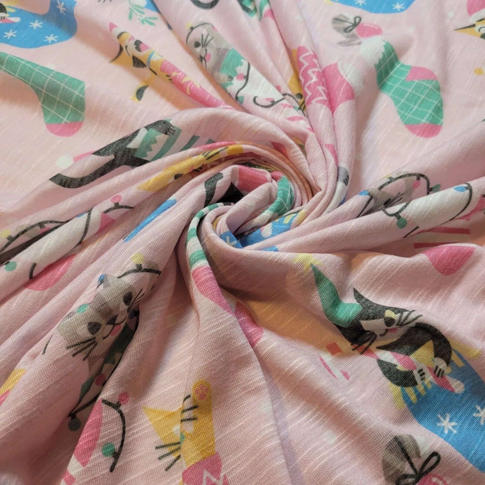 Cotton & Viscose Jersey Stretch Knit Fabric | Plain Solid & Printed Variants, 58