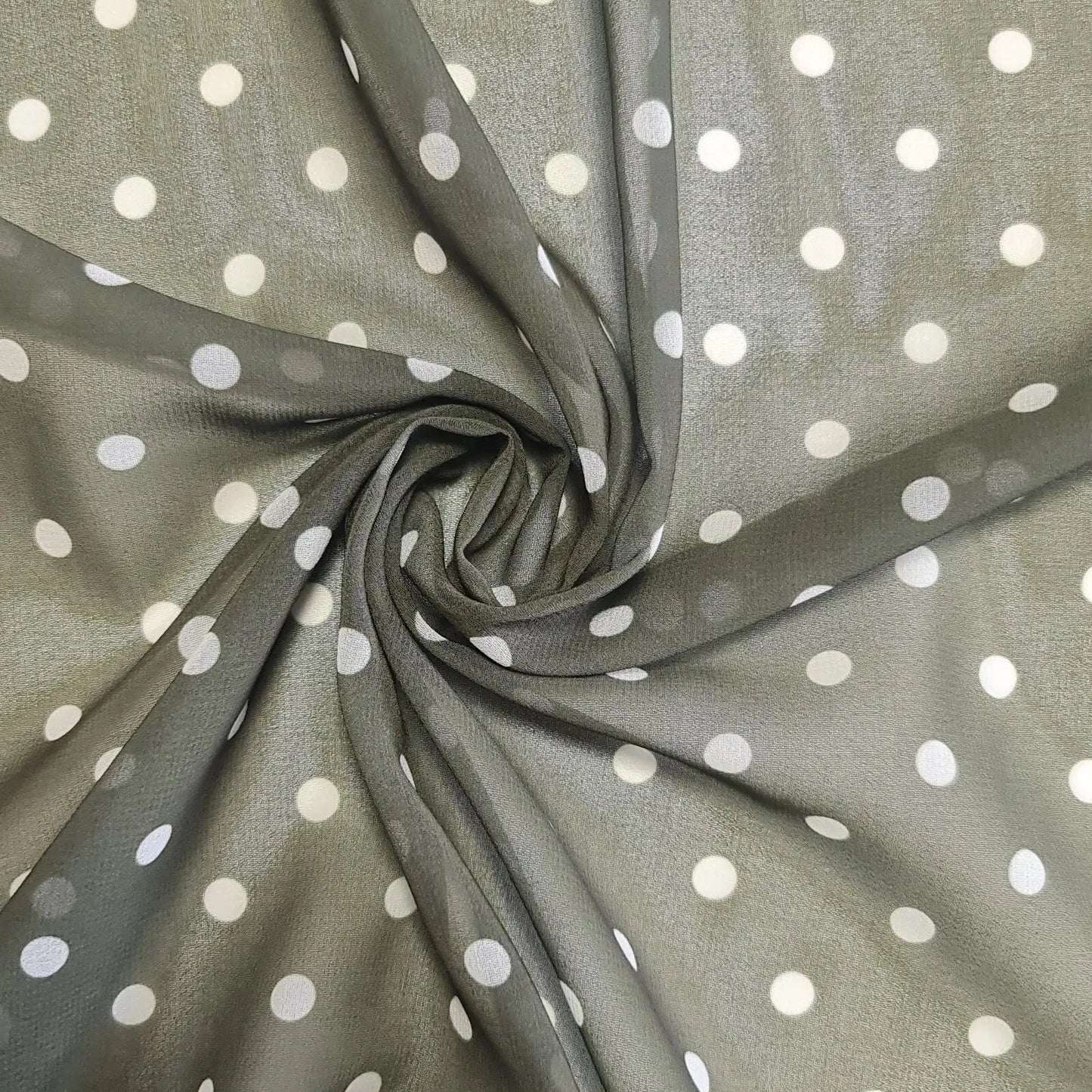 Polka Printed Fabric | 58" (147cm) Wide Georgette, Chiffon & Crepe Dressmaking Material – Sold by the Metre
