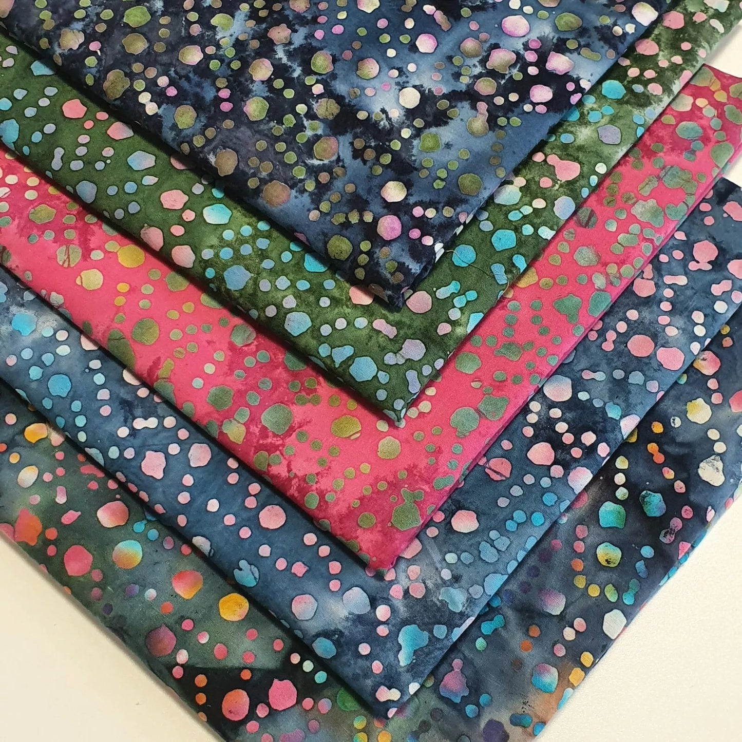 100% Cotton Batik Fabric | Hand-Dyed Multicolour Artisan Print 44" (112cm) Wide Patchwork, Quilting & Craft Material – Sold by the Meter