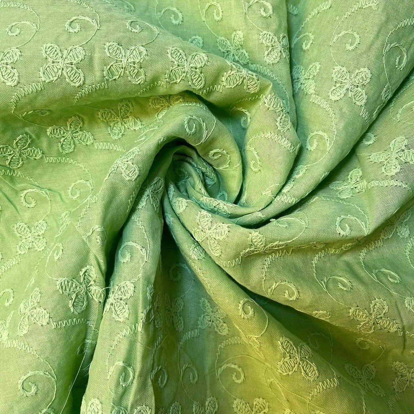 100% Cotton Lawn Broderie Anglaise Schiffli Embroidery Fabric | 44" (112cm) Wide Soft Dressmaking & Craft Material – Sold by the Meter
