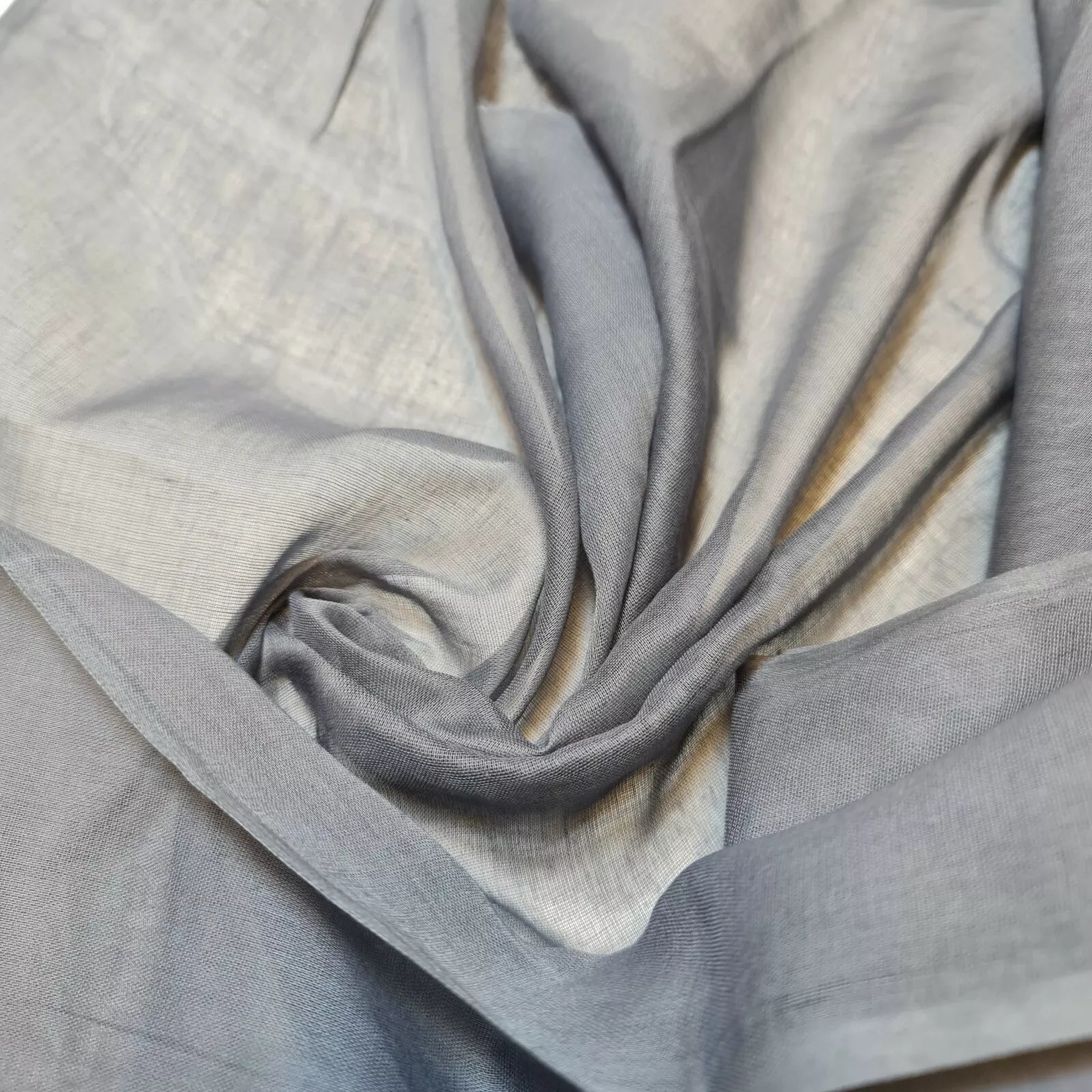 100% Cotton Muslin Fabric – Sheer Gauze Plain Weave for Dress Lining, Crafts & Cheesecloth  Grey