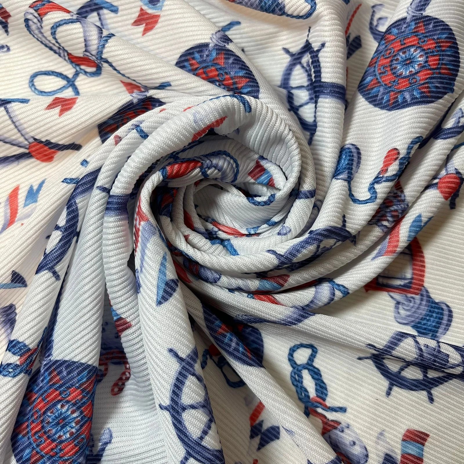 Plain & Printed Ribbed / Waffle Stretch Jersey Fabric | 58