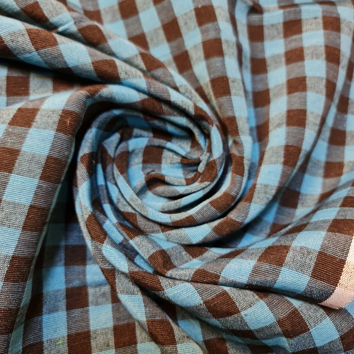 100% Cotton Gingham 1/8" Check Plaid Fabric | Parna Patka Dastaar Cloth for Sewing & Crafts – 23 Meter Roll  Turquoise Black