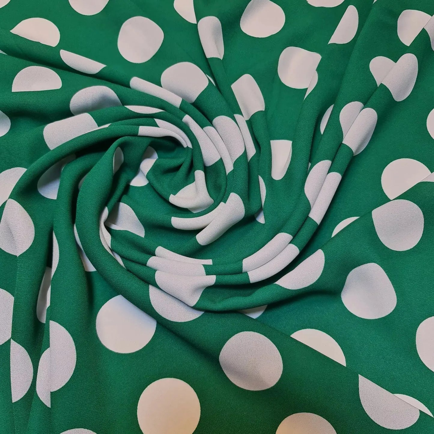 Polka Printed Fabric | 58" (147cm) Wide Georgette, Chiffon & Crepe Dressmaking Material – Sold by the Metre