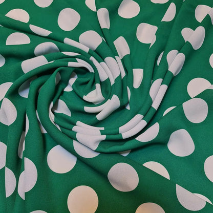 Polka Printed Fabric | 58" (147cm) Wide Georgette, Chiffon & Crepe Dressmaking Material – Sold by the Metre