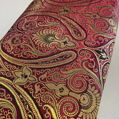 Ornamental Paisley Indian Banarasi Brocade Fabric | 44" (112cm) Wide Luxurious Decorative Jacquard Material – Sold by the Metre
