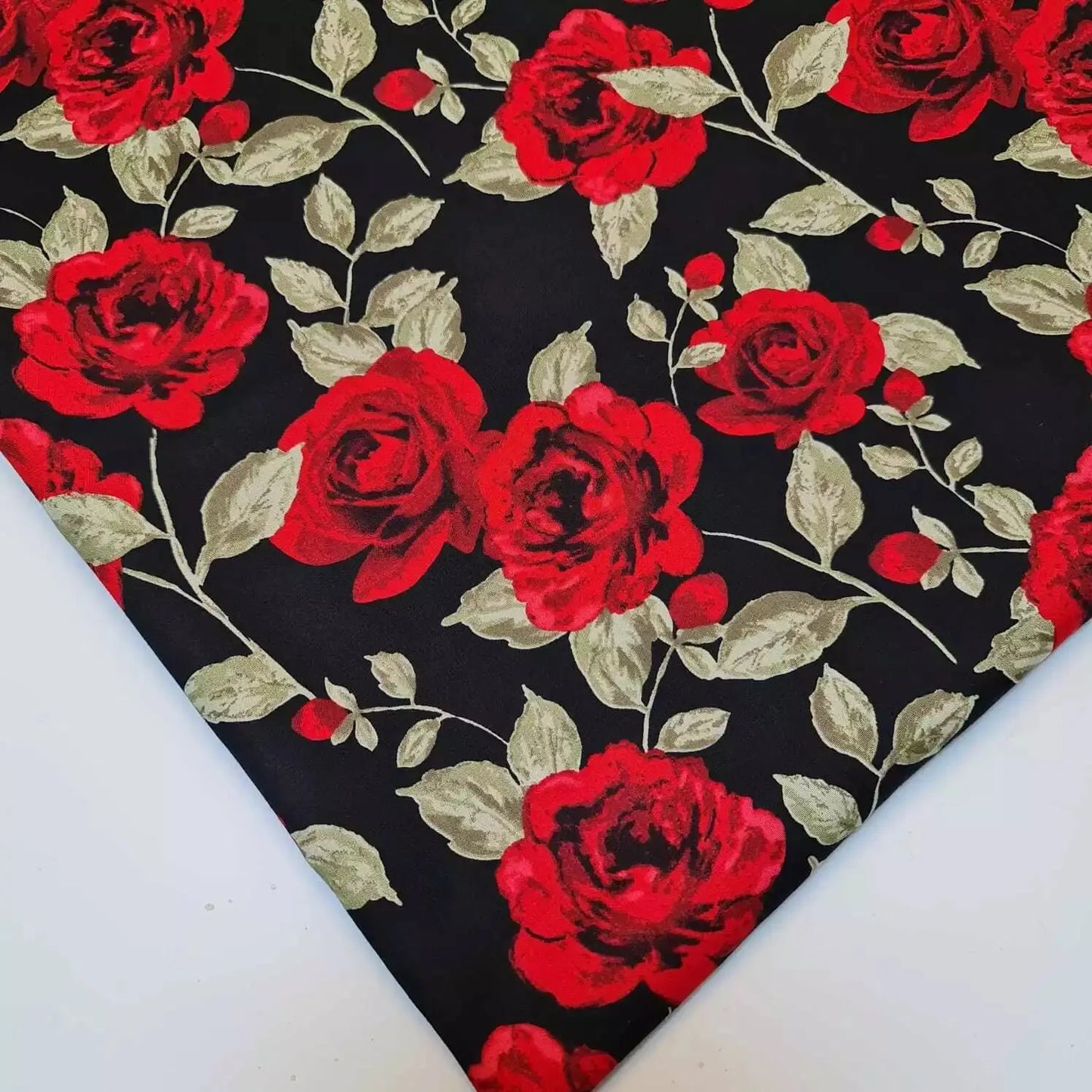 100% Cotton Poplin Rose Print Fabric | 58" (147cm) Wide Soft Dressmaking, Sewing & Craft Material – Sold by the Metre