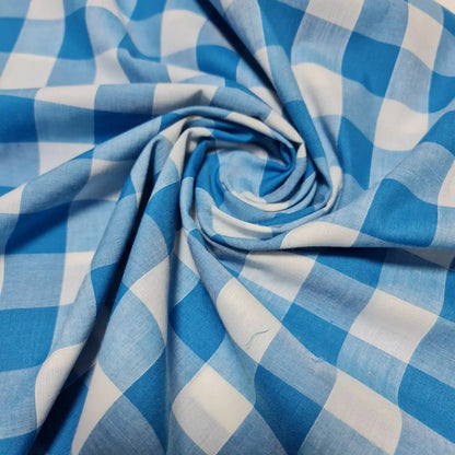 Polycotton Gingham Check Fabric – 1/8", 1/4" & 1" Checks 44" (112cm) Wide Dressmaking & Uniform Fabric by the Metre