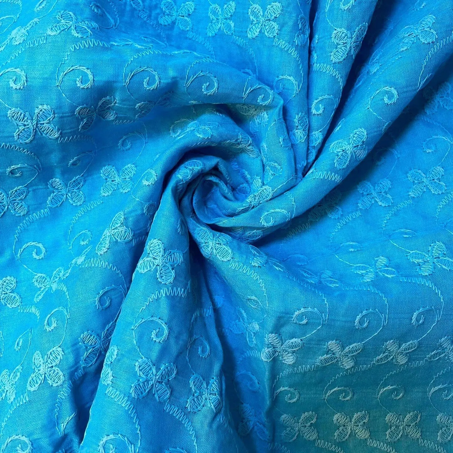 100% Cotton Lawn Broderie Anglaise Schiffli Embroidery Fabric | 44" (112cm) Wide Soft Dressmaking & Craft Material – Sold by the Meter