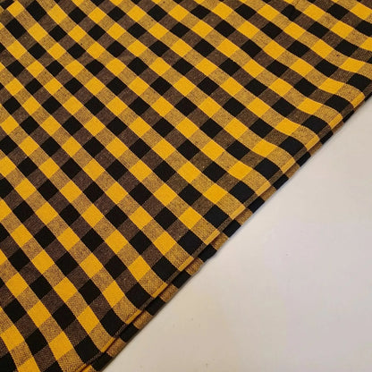 Premium 100% Cotton Gingham Khadi Handloom Fabric | 1/4" Check Soft Linen-Feel Cloth 42" (107cm) Wide – Sold by the Meter