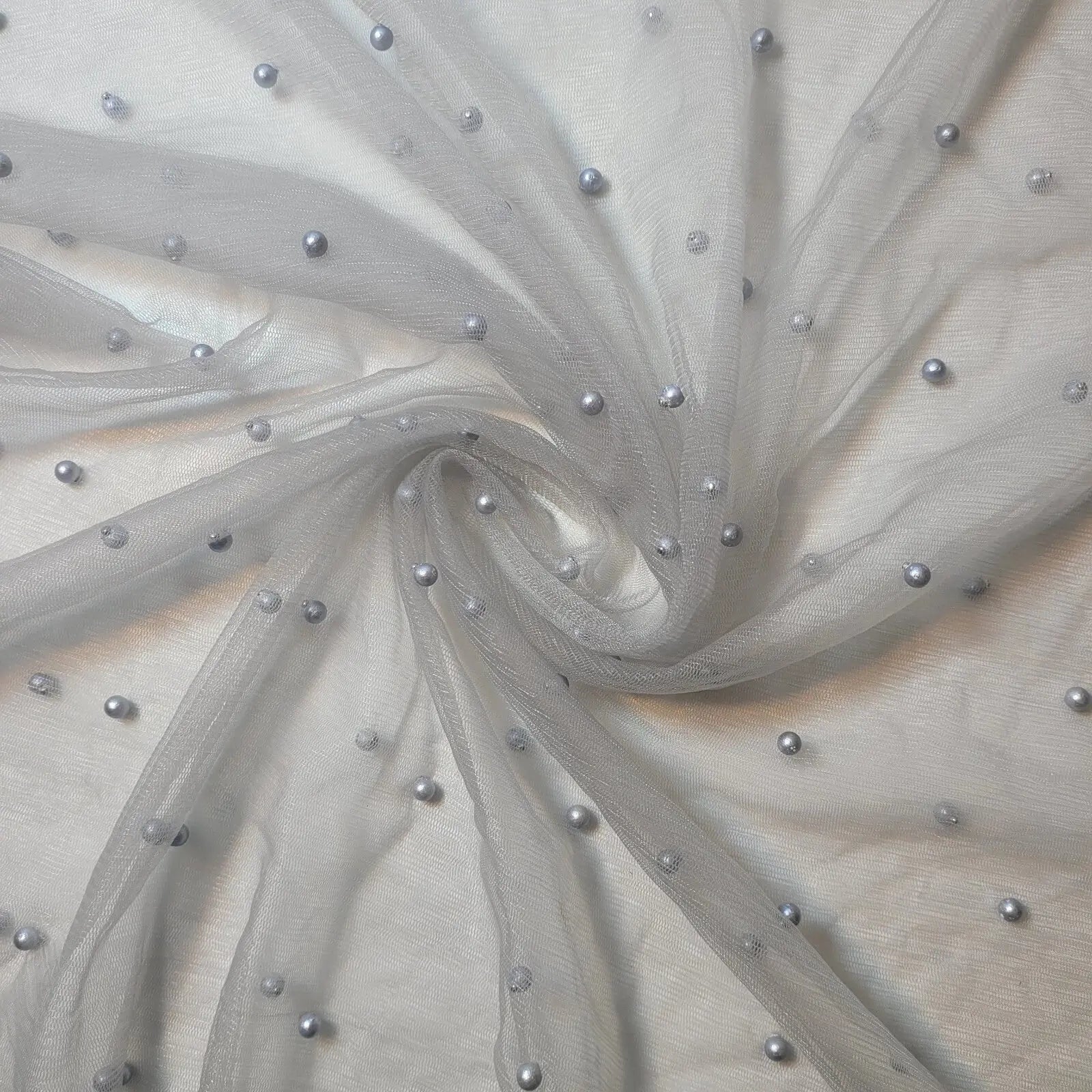 Tulle Beaded Pearl Lace Net Fabric | 58
