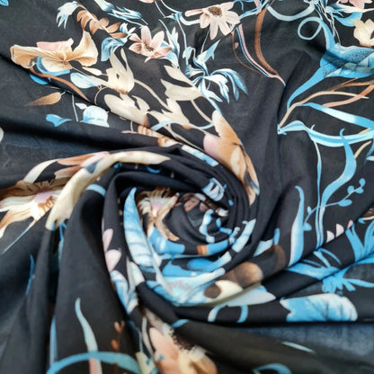 Floral, Animal & Paisley Printed Fabric | 58" (147cm) Wide Georgette, Chiffon & Crepe Dressmaking Material – Sold by the Metre