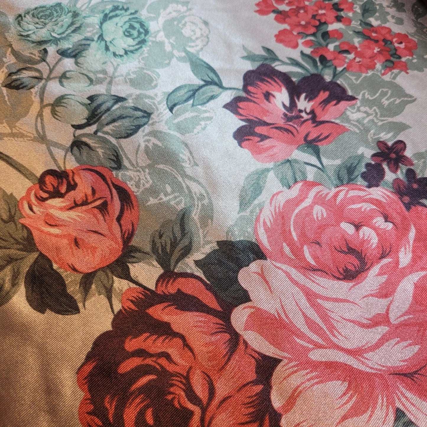 Floral Silk Satin Printed Fabric | 58" (147cm) Wide Soft Silky Dressmaking & Drape Material – Sold by the Metre