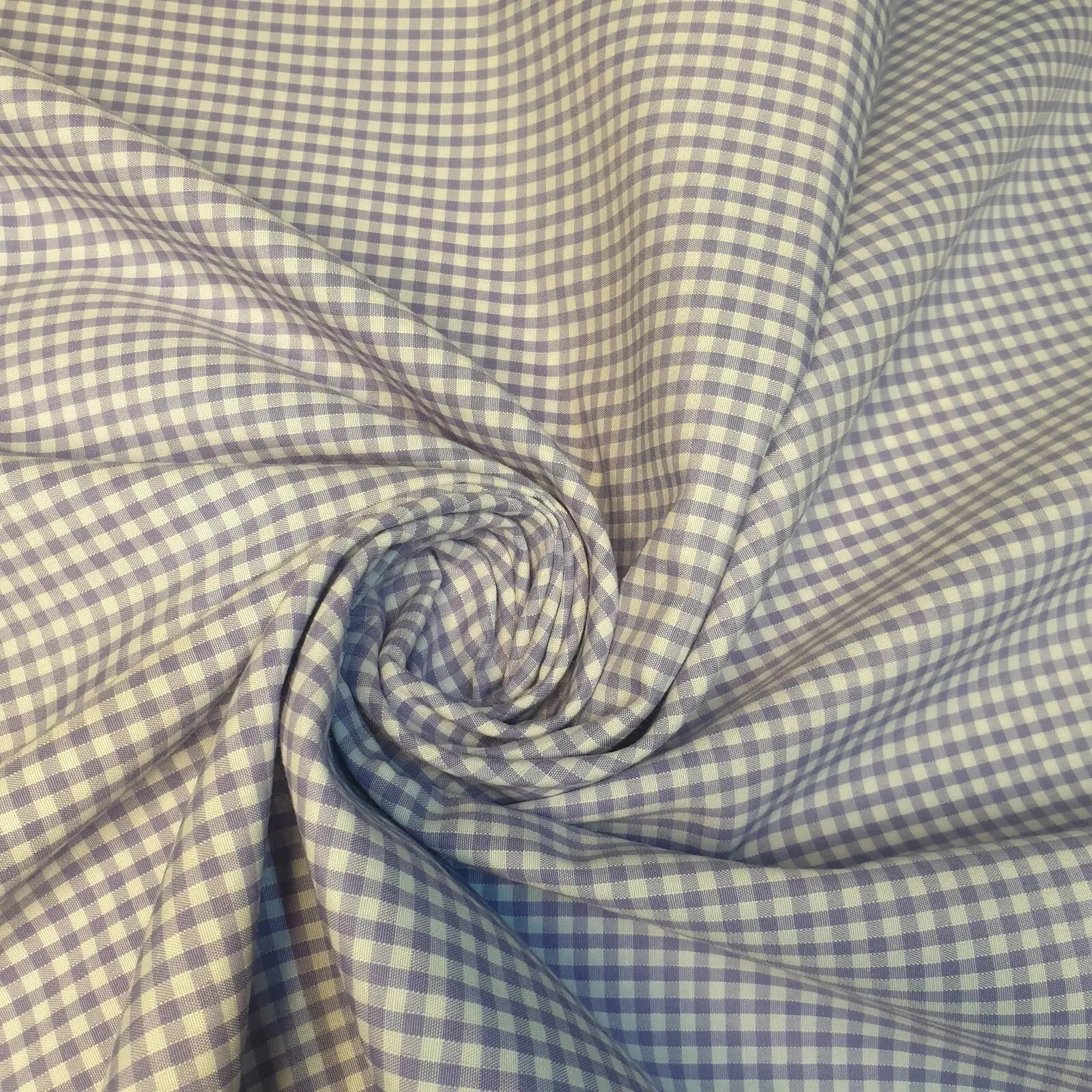Polycotton Gingham Check Fabric – 1/8", 1/4" & 1" Checks 44" (112cm) Wide Dressmaking & Uniform Fabric by the Metre