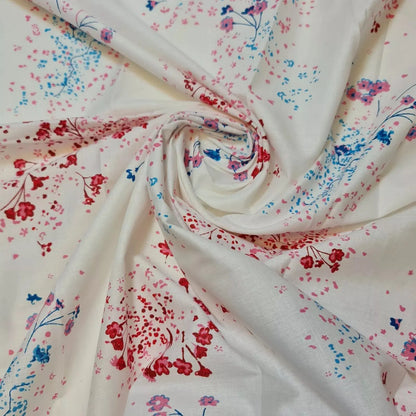 100% Cotton Leopard Ditsy Floral Print Fabric | 44" (112cm) Wide Dressmaking, Quilting & Craft Material – 20 Metre Roll
