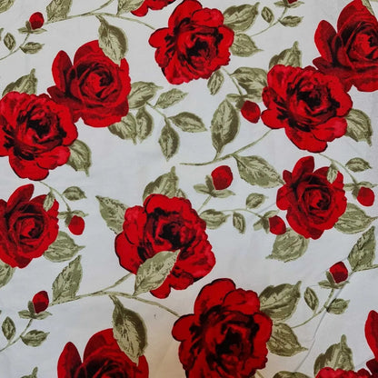 100% Cotton Poplin Rose Print Fabric | 58" (147cm) Wide Soft Dressmaking, Sewing & Craft Material – Sold by the Metre