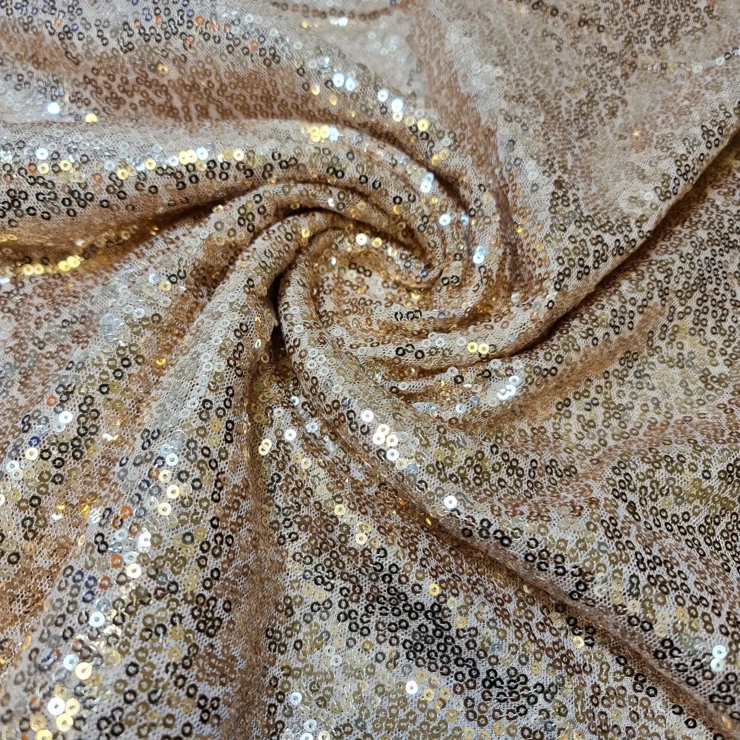 Sequin Fabric | Sparkly Shiny Bling Dress, Craft & Table Drape Material – 58" (147cm) Wide with 50" Embroidered Sequins – Sold by the Metre