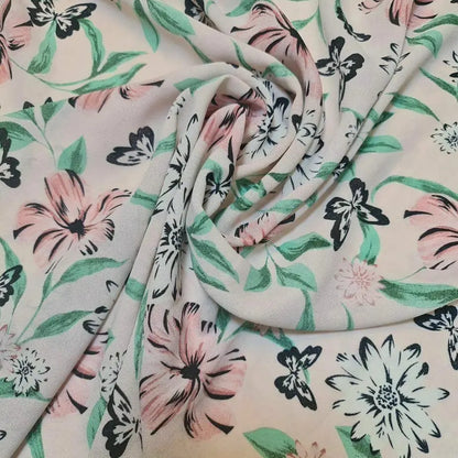 Floral, Animal & Paisley Printed Fabric | 58" (147cm) Wide Georgette, Chiffon & Crepe Dressmaking Material – Sold by the Metre