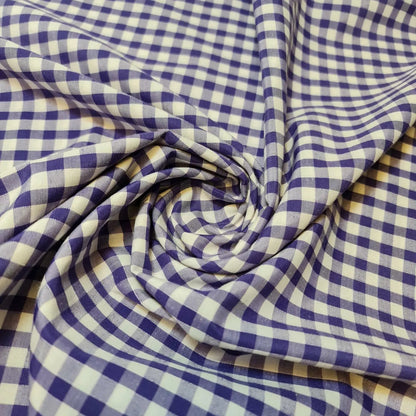 Polycotton Gingham Check Fabric – 1/8", 1/4" & 1" Checks 44" (112cm) Wide Dressmaking & Uniform Fabric by the Metre