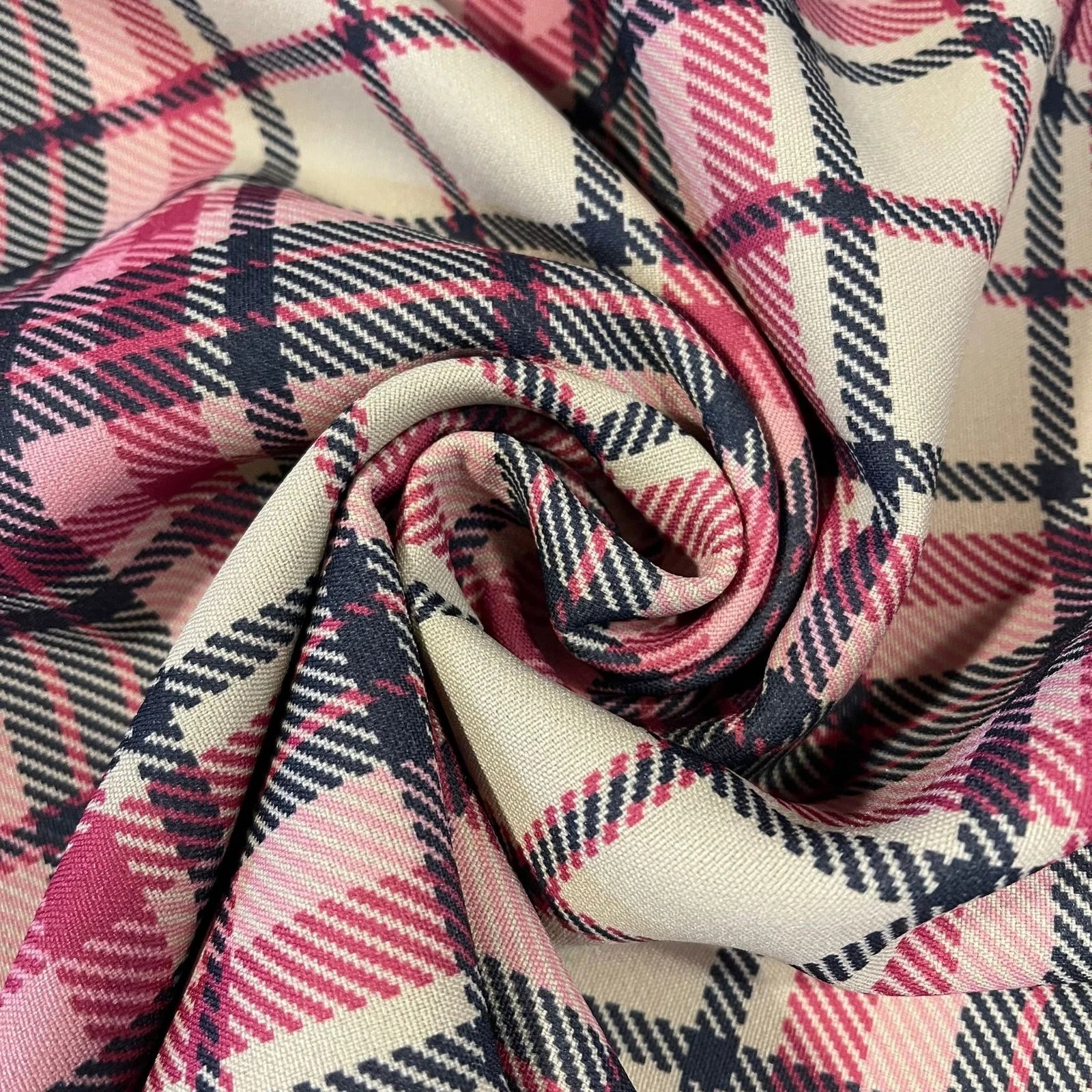 Tartan Plaid Stretch Jersey Fabric | Check Dress & Costume Material 58