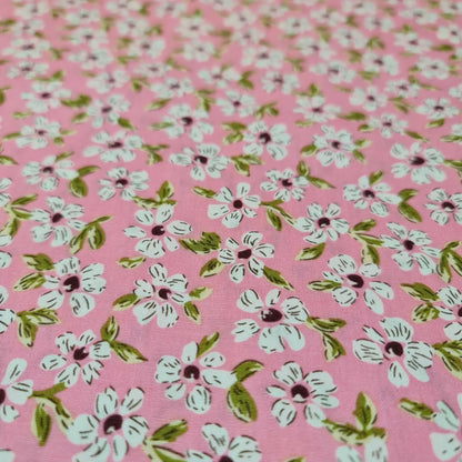 Spring Floral 100% Cotton Poplin Daisy Flower Print Fabric | 58" (147cm) Wide Dressmaking, Craft & Quilting Material – Sold by the Meter