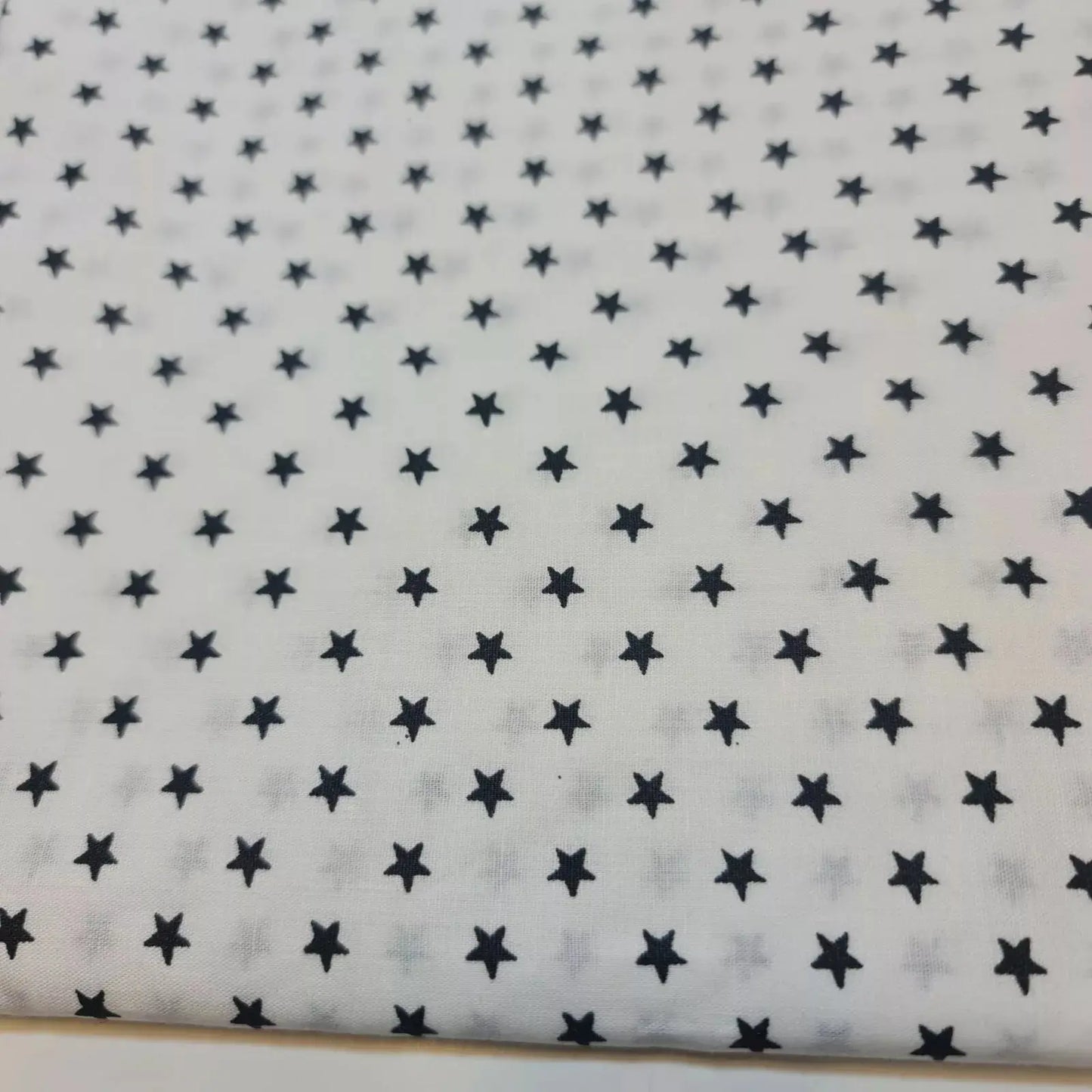 100% Cotton Poplin Star Print Fabric | White Base 44" (112cm) Wide Soft Dressmaking, Quilting & Craft Material – Sold by the Metre