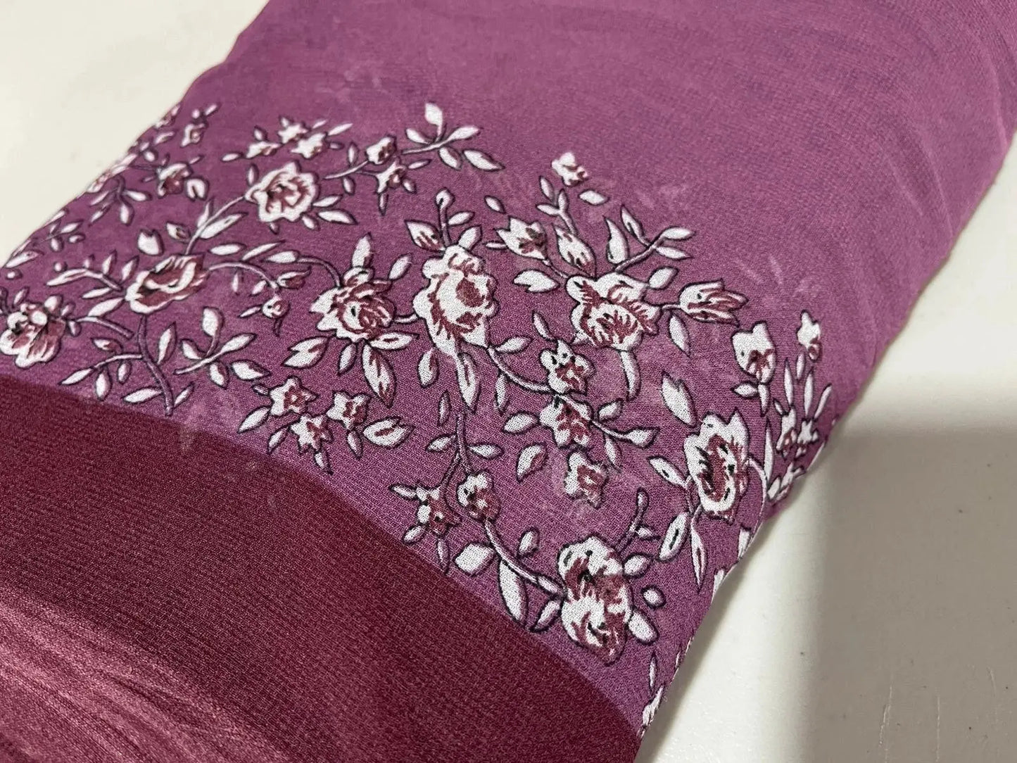 Floral Printed Polyester Georgette & Sheer Chiffon Fabric | 44" (112cm) Wide Lightweight Summer Dressmaking Material – Sold by the Metre