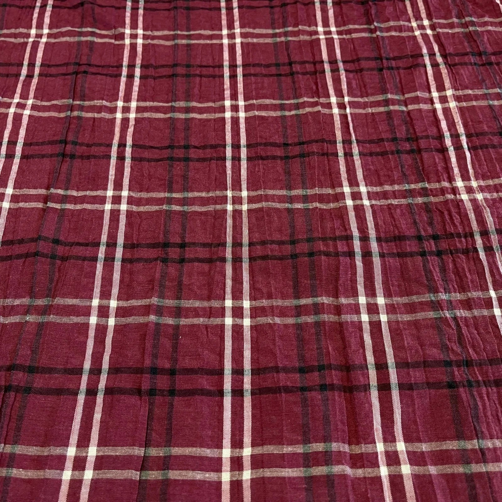100% Cotton Crush Crinkle Fabric | 50" (127cm) Wide Soft Craft, Dress & Costume Material – Sold by the Meter  Maroon Plaid Tartan