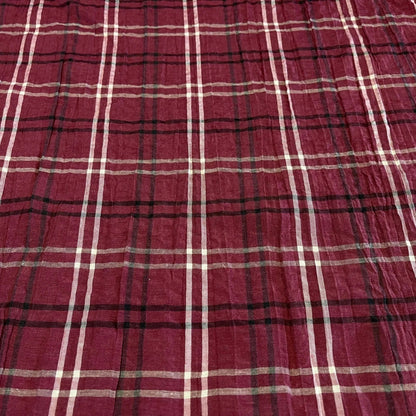 100% Cotton Crush Crinkle Fabric | 50" (127cm) Wide Soft Craft, Dress & Costume Material – Sold by the Meter  Maroon Plaid Tartan