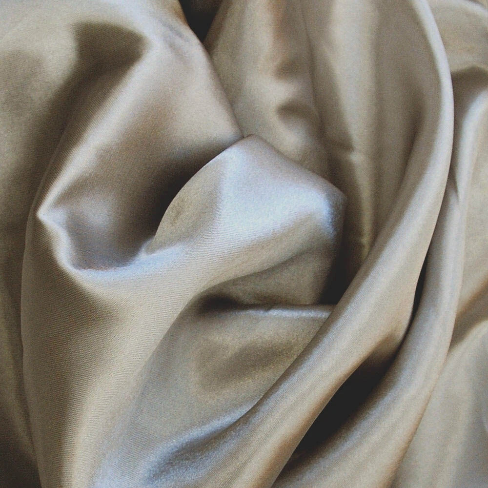 Luxury Poly Silk Satin Fabric | 58" (147cm) Wide Smooth Shiny Plain Material for Dressmaking, Crafts & Weddings – Sold by the Metre