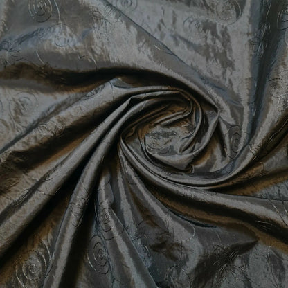 Embroidered & Self-Print Luxury Faux Silk Taffeta Fabric | 58" (147cm) Wide Dressmaking, Curtain & Cushion Material – Sold by the Metre