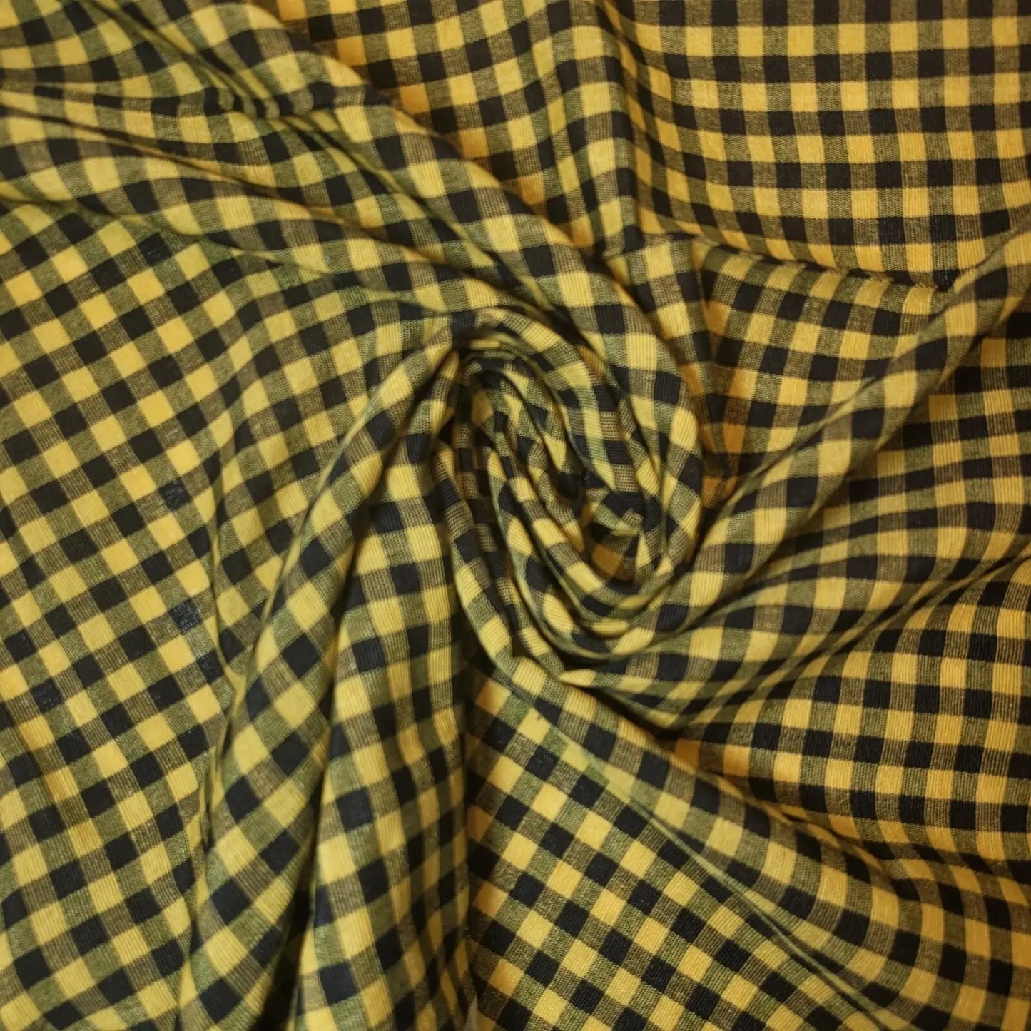 100% Cotton Gingham Woven Fabric | 1/8" Plaid Check 36" (91cm) Wide Dressmaking, Craft & Quilting Material – Sold by the Meter  Mustard Black