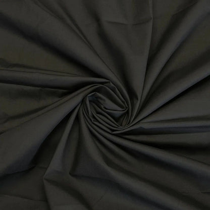 Black 100% Cotton Poplin Fabric | 58" (147cm) Wide Plain Solid Dress, Craft & Quilting Material – 25m Roll
