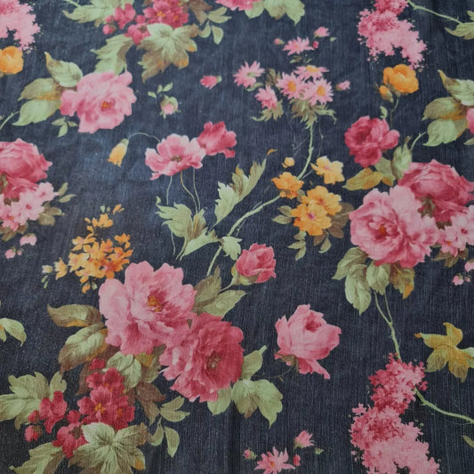 Crepe Chiffon Floral Lurex Sheer Fabric – 58" Wide Lightweight Dress, Drape & Craft Material by the Meter