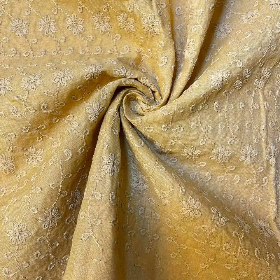 100% Cotton Lawn Broderie Anglaise Schiffli Embroidery Fabric | 44" (112cm) Wide Soft Dressmaking & Craft Material – Sold by the Meter