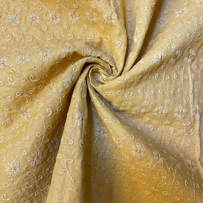 100% Cotton Lawn Broderie Anglaise Schiffli Embroidery Fabric | 44" (112cm) Wide Soft Dressmaking & Craft Material – Sold by the Meter