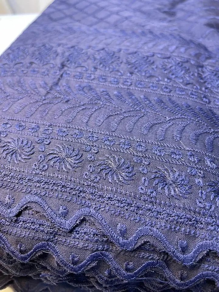 100% Cotton Lawn Broderie Anglaise Schiffli Embroidery Fabric | 44" (112cm) Wide Soft Dressmaking & Craft Material – Sold by the Meter