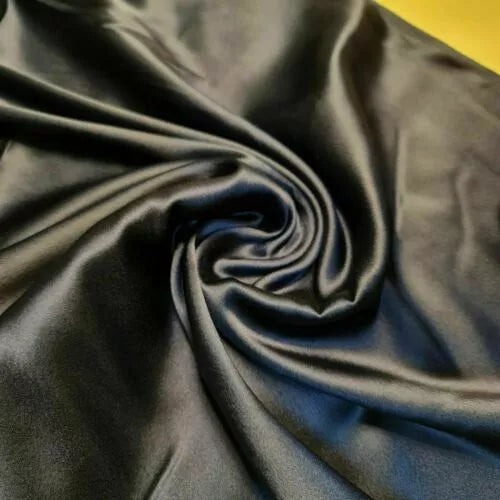 Satin Charmeuse Glossy Silky Polyester Fabric – 44" Wide – Bridal Dress, Craft & Event Material – 23m Bolt/Roll