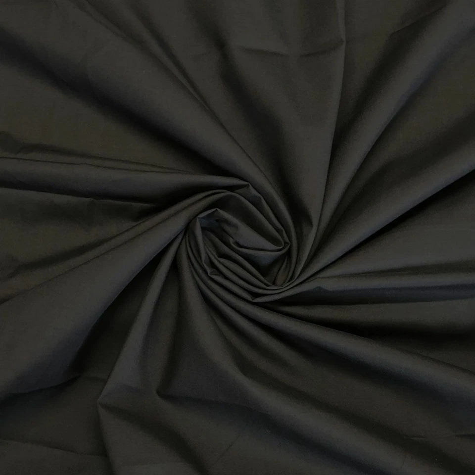 100% Cotton Plain Woven Poplin Fabric | 58" (147cm) Wide Dressmaking, Craft & Quilting Material – Sold by the Metre  Black