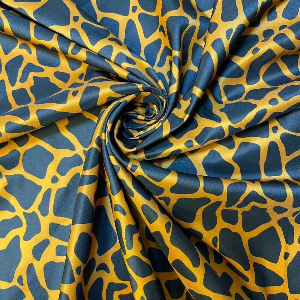Floral Silk Satin Printed Fabric | 58" (147cm) Wide Soft Silky Dressmaking & Drape Material – Sold by the Metre